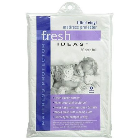 FRESH IDEAS Fresh Ideas FRE111XXWHIT02 Fresh Ideas Fitted Vinyl Mattress Protector - Full Size FRE111XXWHIT02